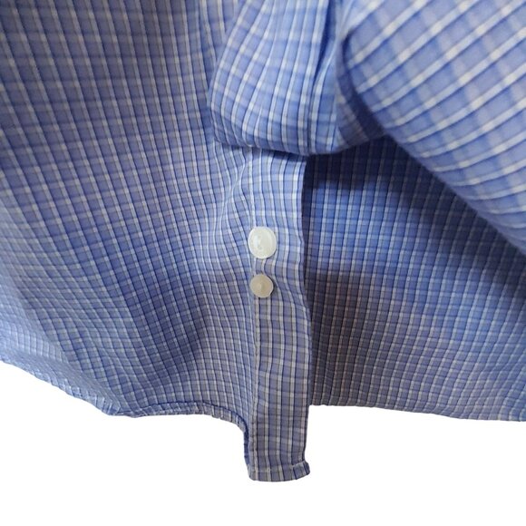 Kenneth Cole Reaction Men's Blue Checkered Long-Sleeve Button-Down Shirt Size XL - Picture 7 of 11